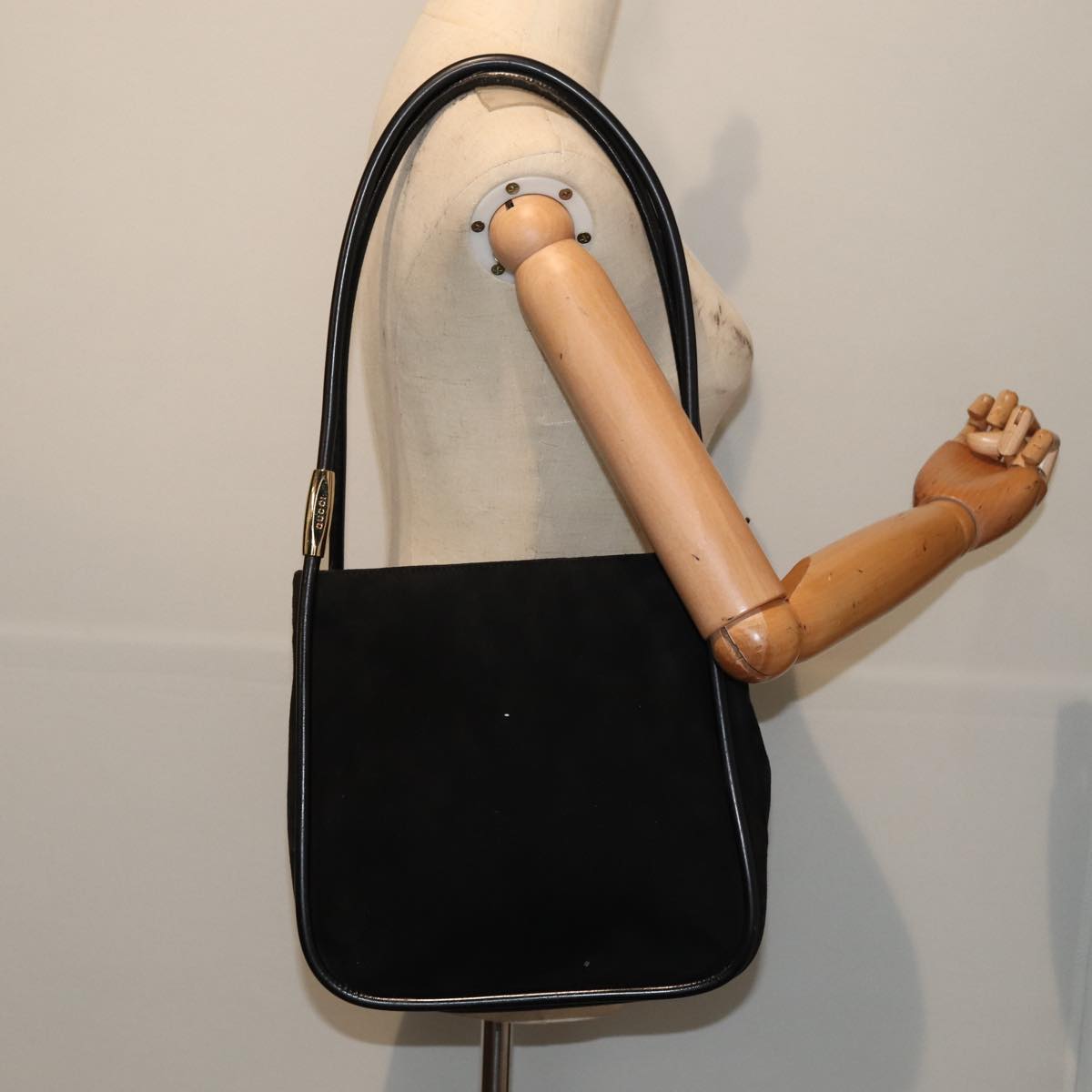 GUCCI Shoulder Bag Suede Black Gold 000 2855 0550 0 bs17714