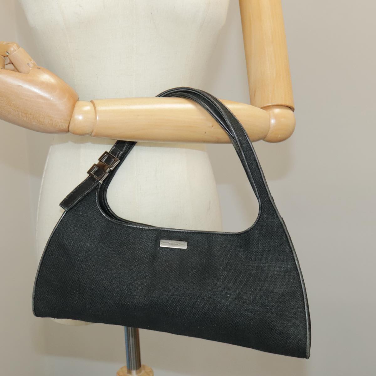 GUCCI Hand Bag Canvas Black 001 4243 bs19668