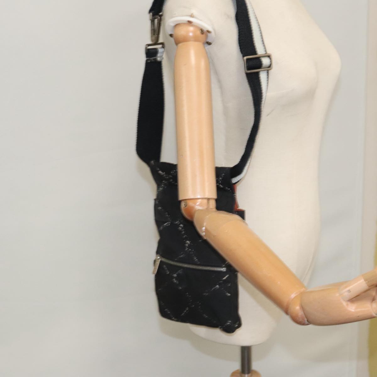 CHANEL Travel line Waist bag Nylon Black CC bs21105