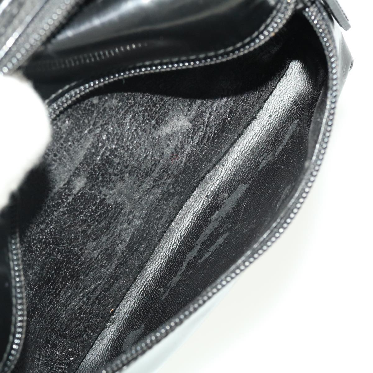 GUCCI Pouch Hand Bag Patent 2Set Black bs4845