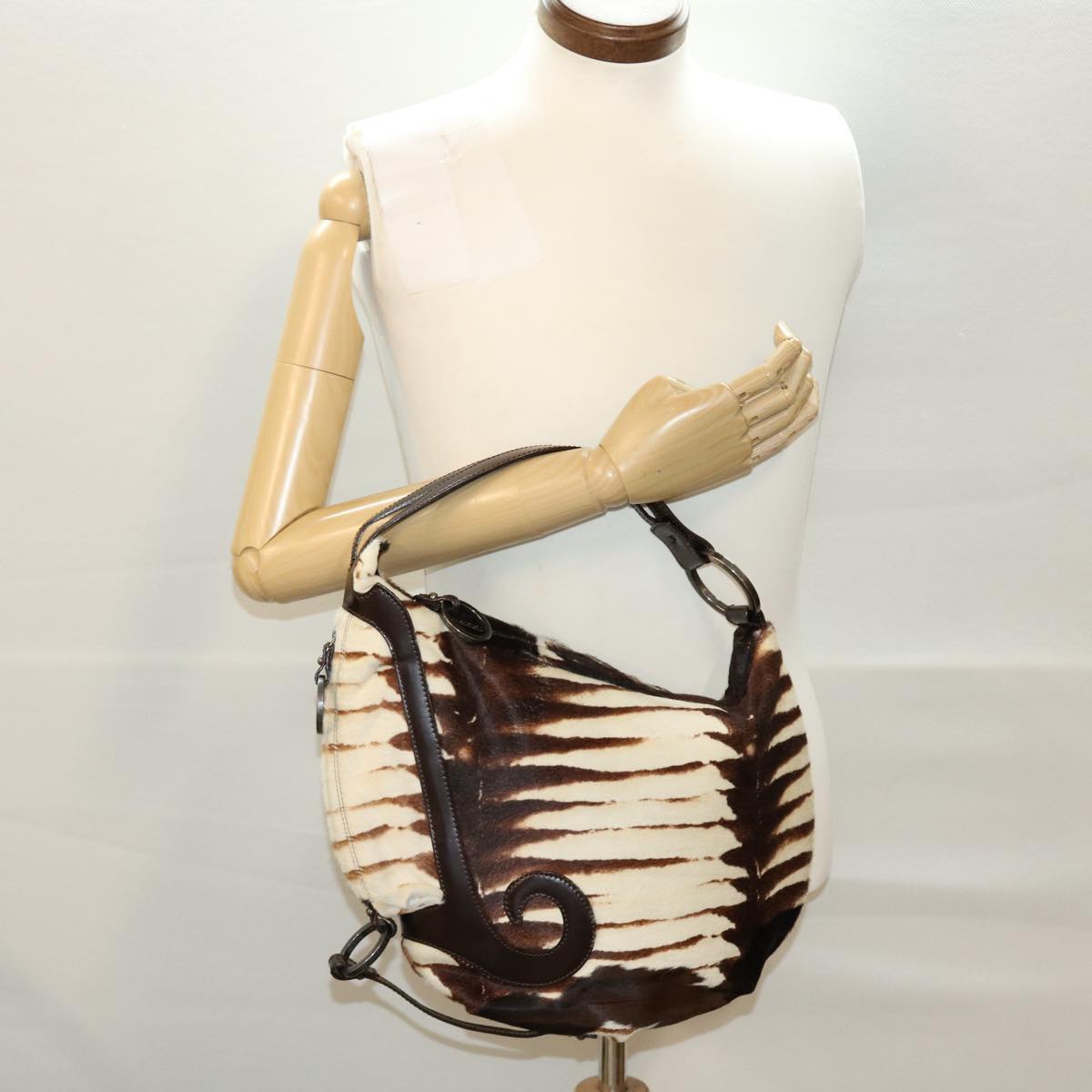 FENDI Shoulder Bag Harako leather Brown bs5205