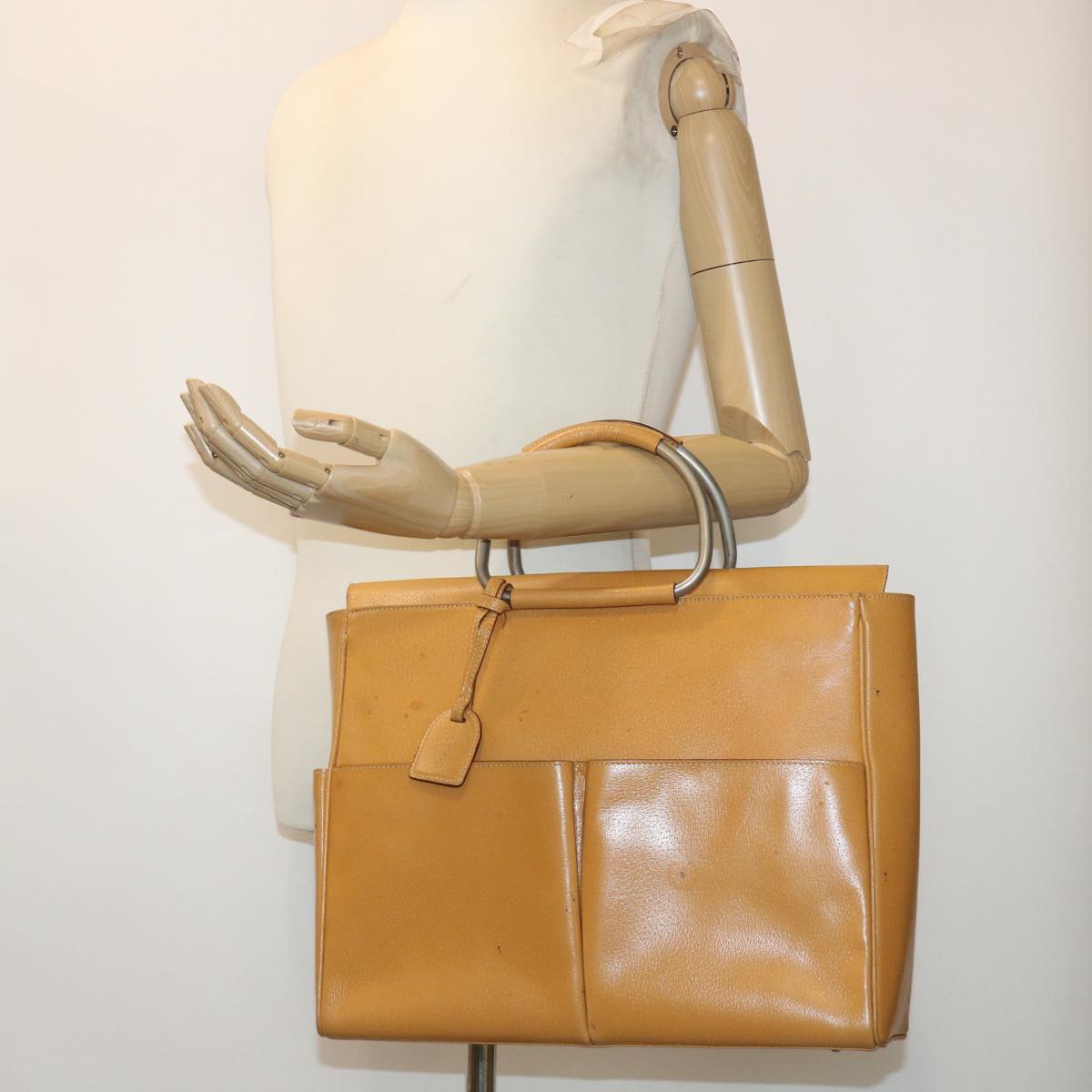 GUCCI Hand Bag Leather Brown 002•3754•0313 bs6312