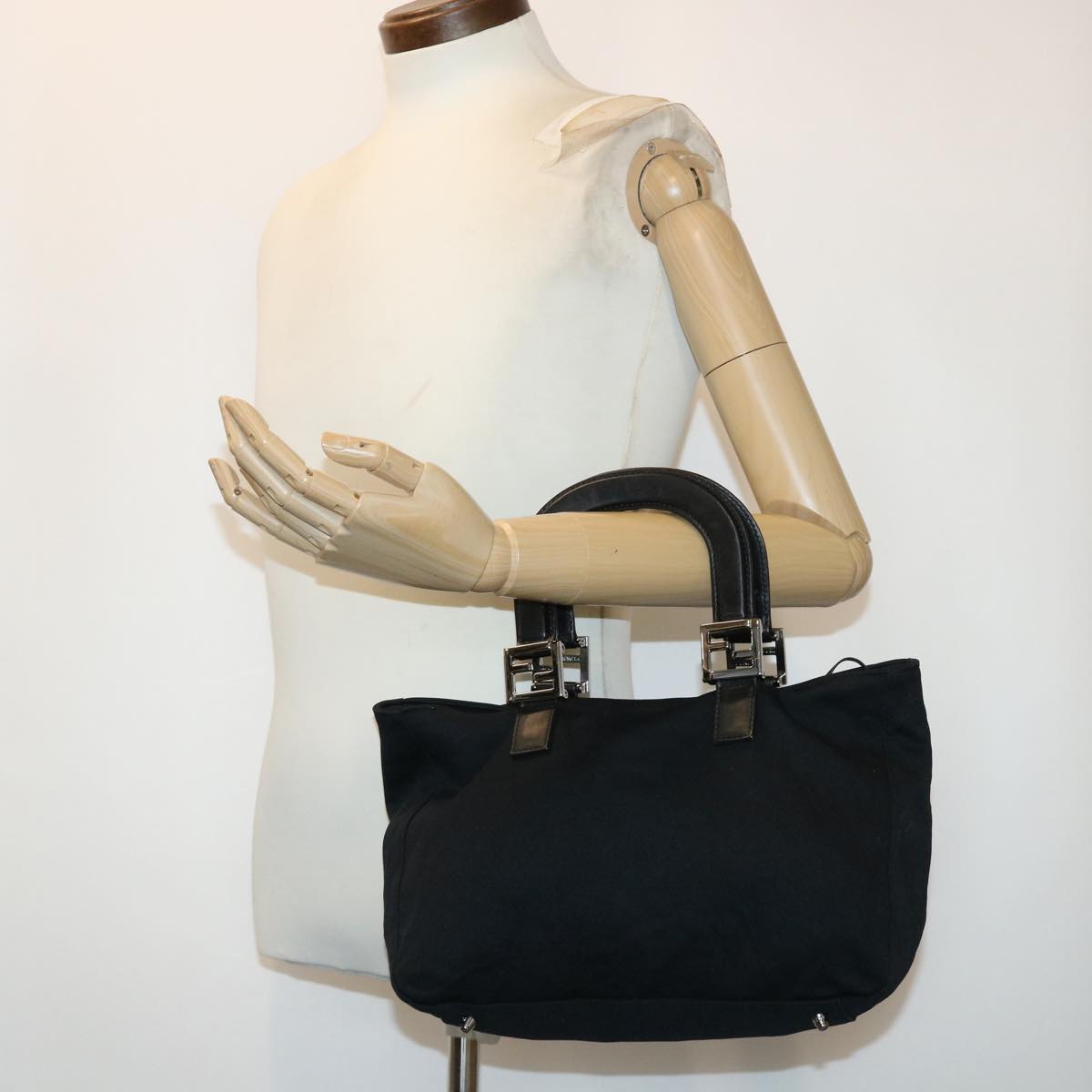 FENDI Hand Bag Nylon Black 2321-26329-079 bs6746