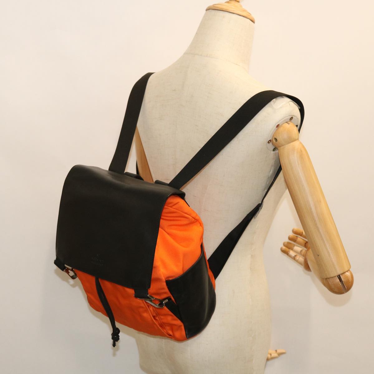GUCCI Backpack Nylon Leather Orange 003•0233 bs7523