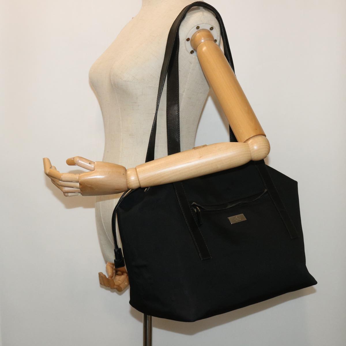 GUCCI Shoulder Bag Canvas Black bs8090