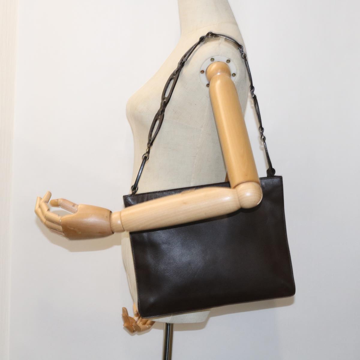 GUCCI Shoulder Bag Leather Brown 001 1119 1822 bs8492