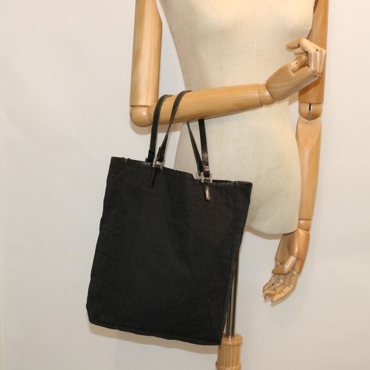 FENDI Zucca Canvas Tote Bag Black bs8537