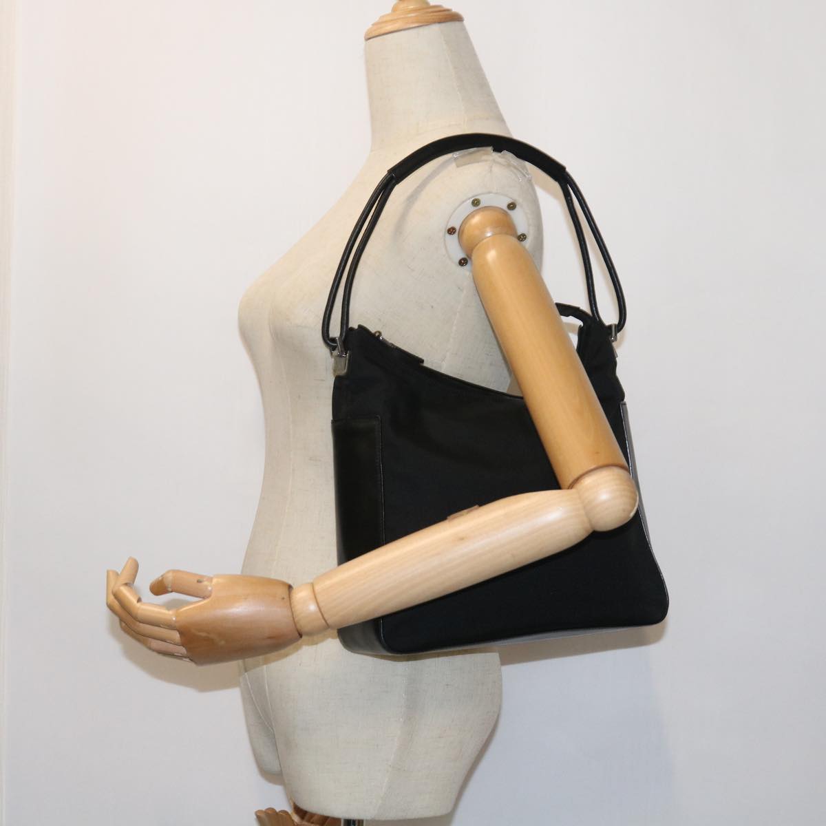 GUCCI Shoulder Bag Canvas Black bs8637