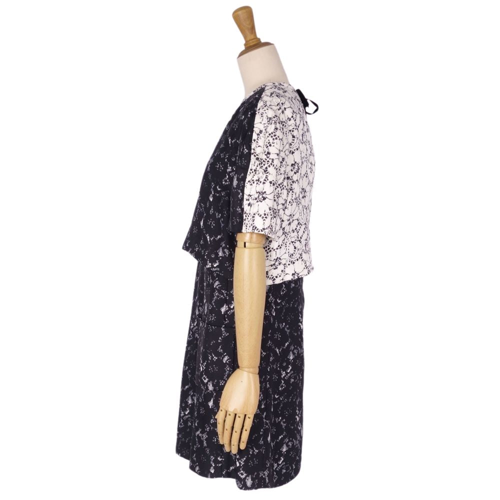 Louis Vuitton One Earrings Short Sleeve Total Silk 100% Tops Made in France 36 (Equivalent to S) Black/White - LODEST