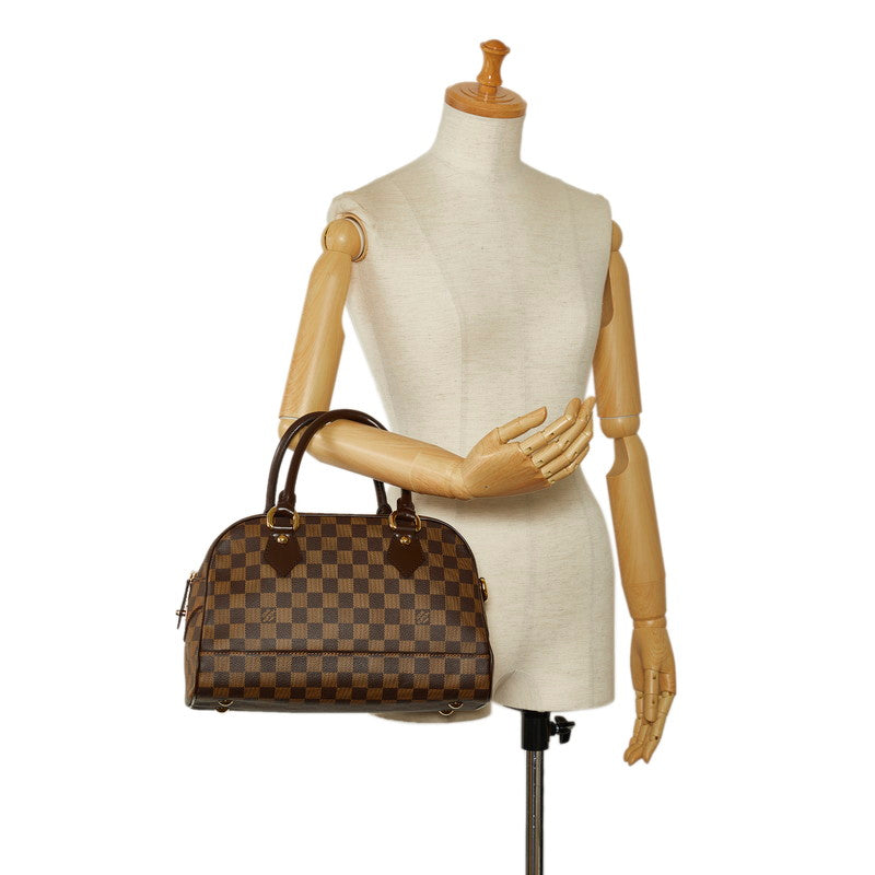 Louis Vuitton Damiere Duomo Handbag Mini Boston Bag N60008 Brown PVC Leather Louis Vuitton