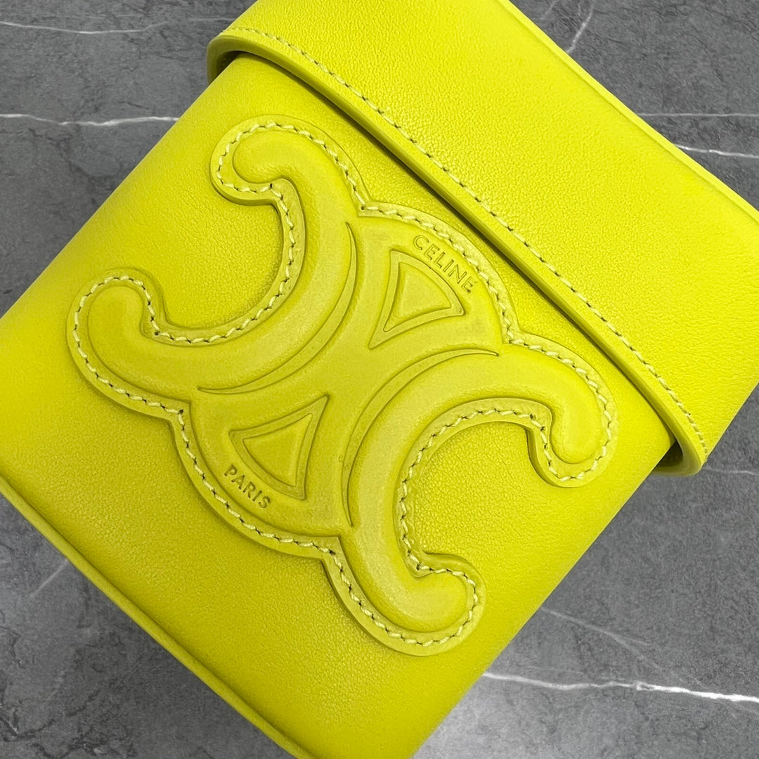 GLAMI Small Box Cuir Triomphe Yellow For Women 4in/11cmÂÂ