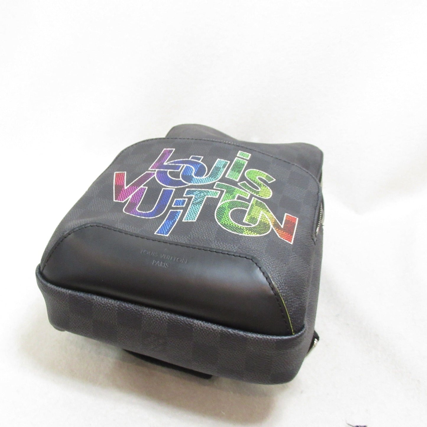 Louis Vuitton Louis Vuitton Stickers Avenue Sling Shoulder Bag Shoulder Bag PVC Coated Canvas Damier Graffit Grey Rainbow N40273