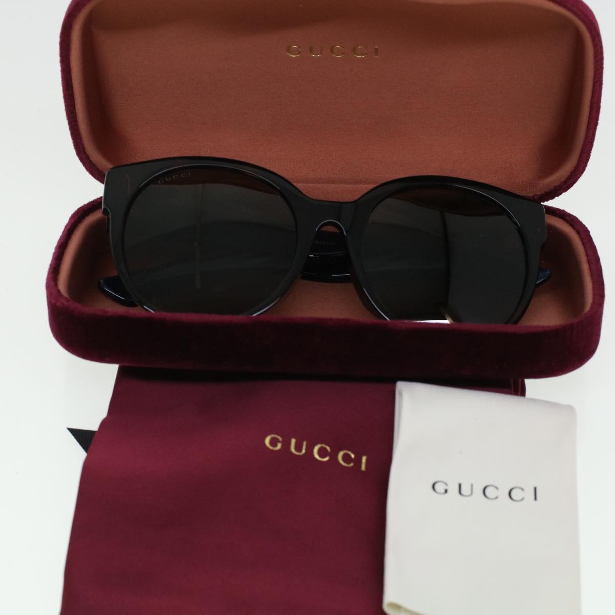 GUCCI Sherry Line Sunglasses Black Blue Red cl605