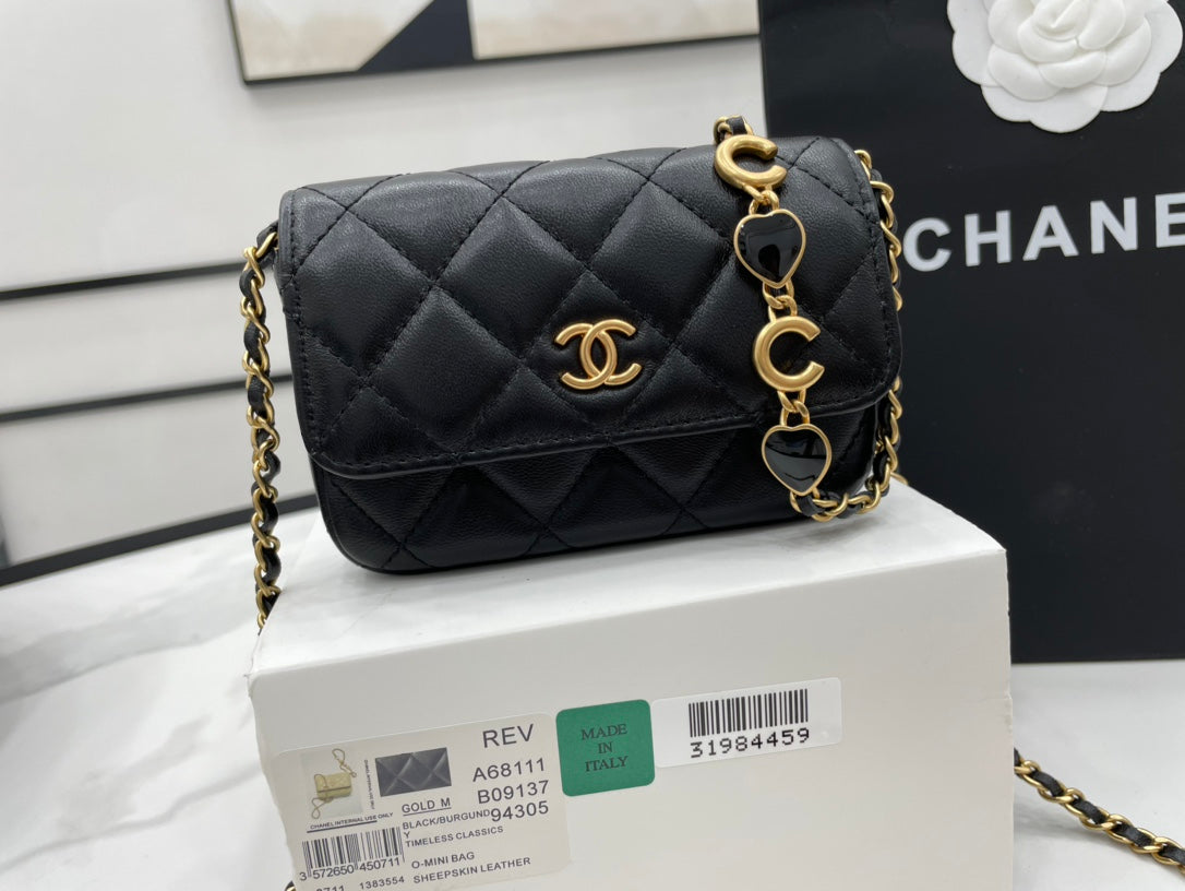 CHL Classic GLAMIstressed Black For Women Bags 4.7in/12cm