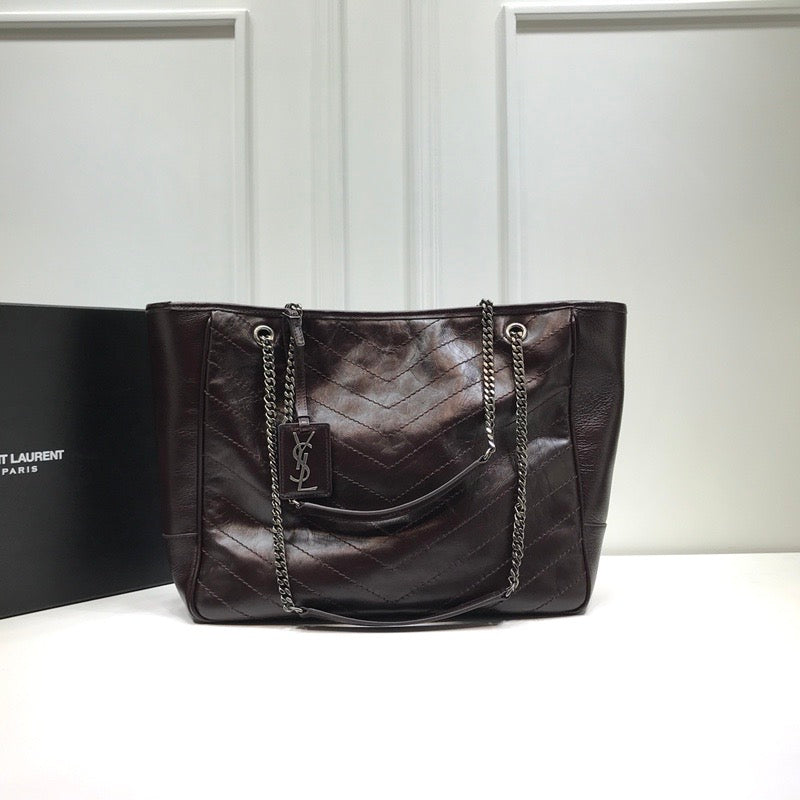 GLAMI Niki Shopping Bag Burgundy For Women 13.8in/35cm YSLÂÂ