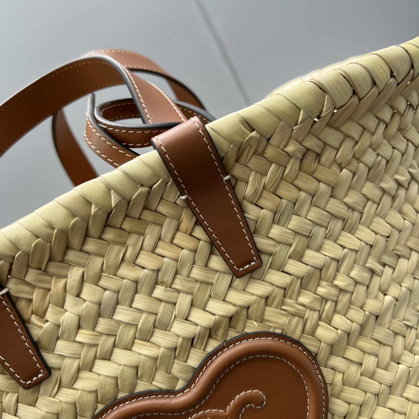 GLAMI Teen Triomphe GLAMI Classic Panier In Palm Leaves With Heart Patch Brown For Women 10in/25cm 194002DUI.04LUÂÂ