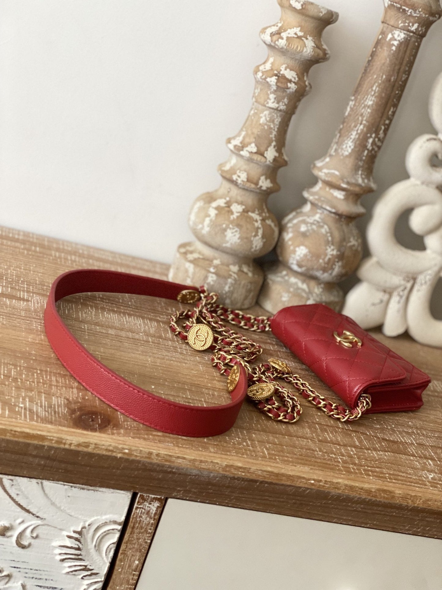 CHL Clutch With Chain Red For Women Bags 4.8in/12.3cm