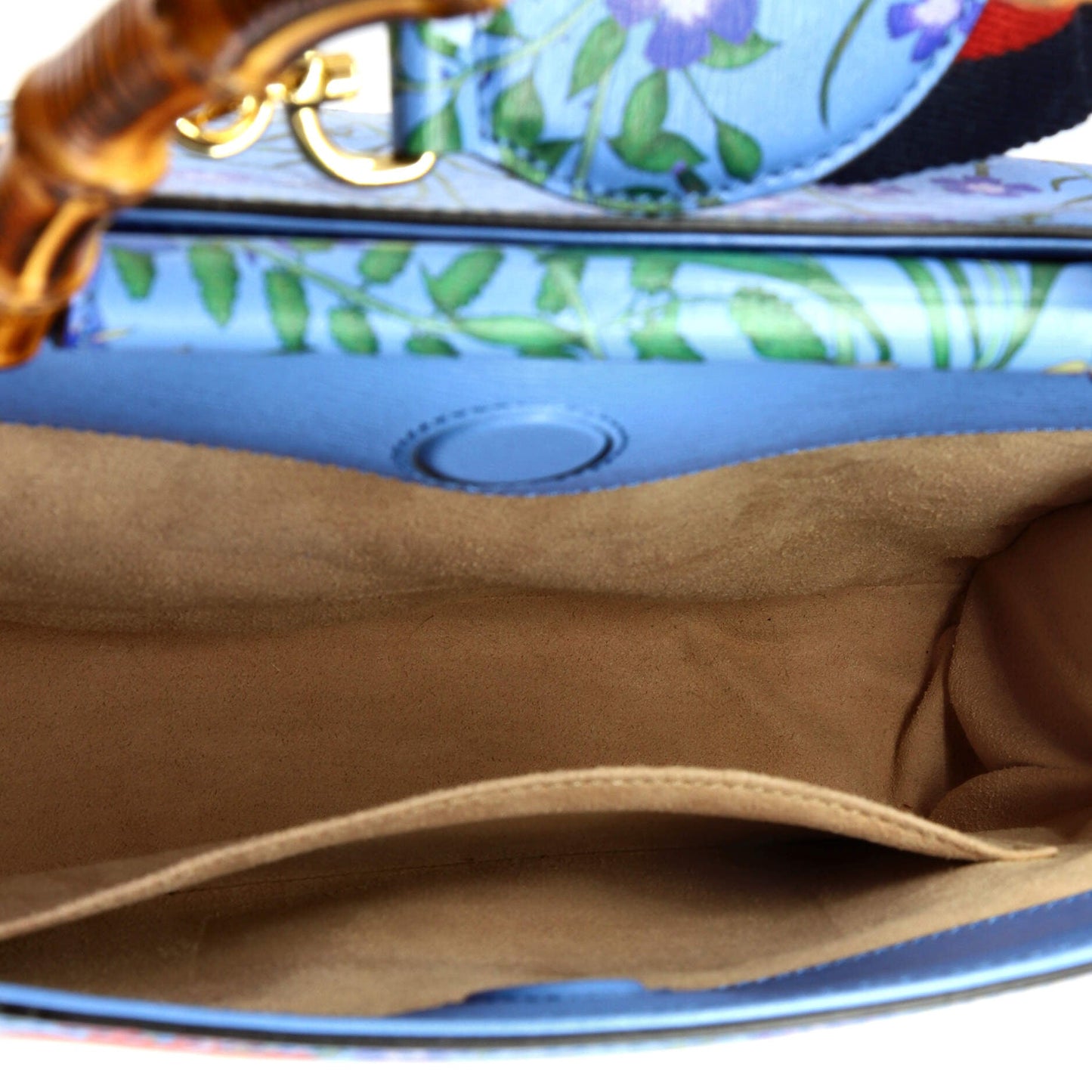 Nymphaea Top Handle Bag Floral Printed Leather Small