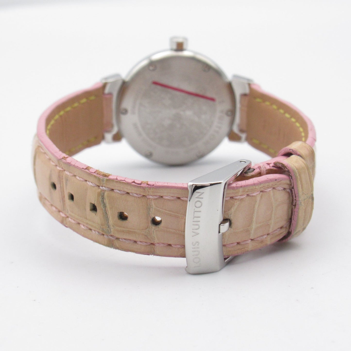 Louis Vuitton Tubular Watch Stainless Steel Leather Belt Leather White S Q121C