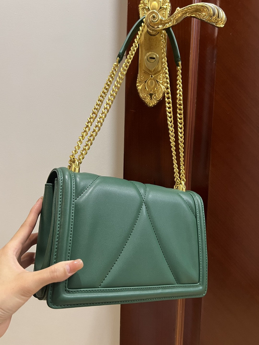 GLAMI Large Devotion Bag In Quilted Nappa Green For Women 10in/26cm GLAMIÂÂ