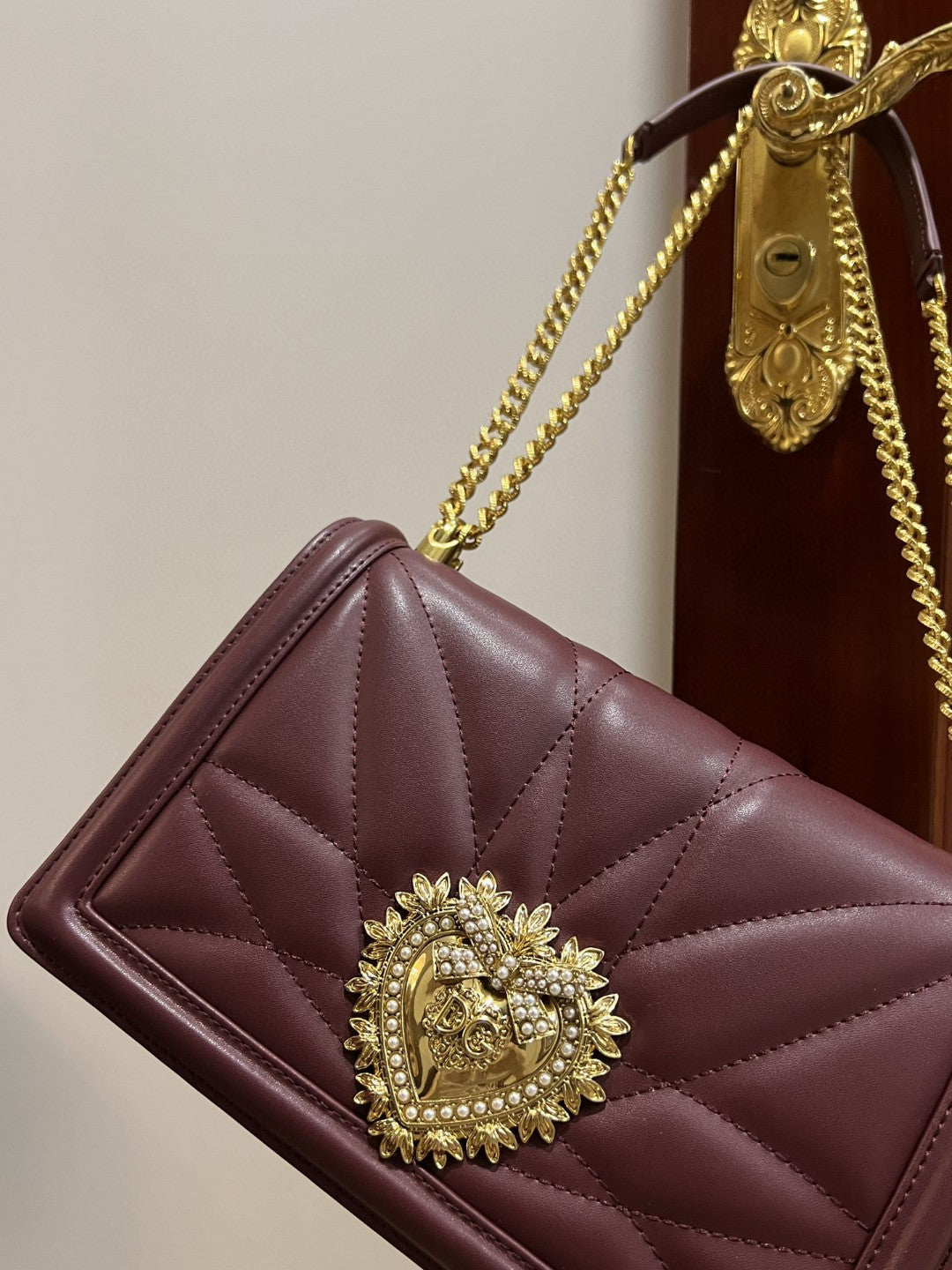 GLAMI Large Devotion Bag In Quilted Nappa Dark Violet For Women 10in/26cm GLAMI