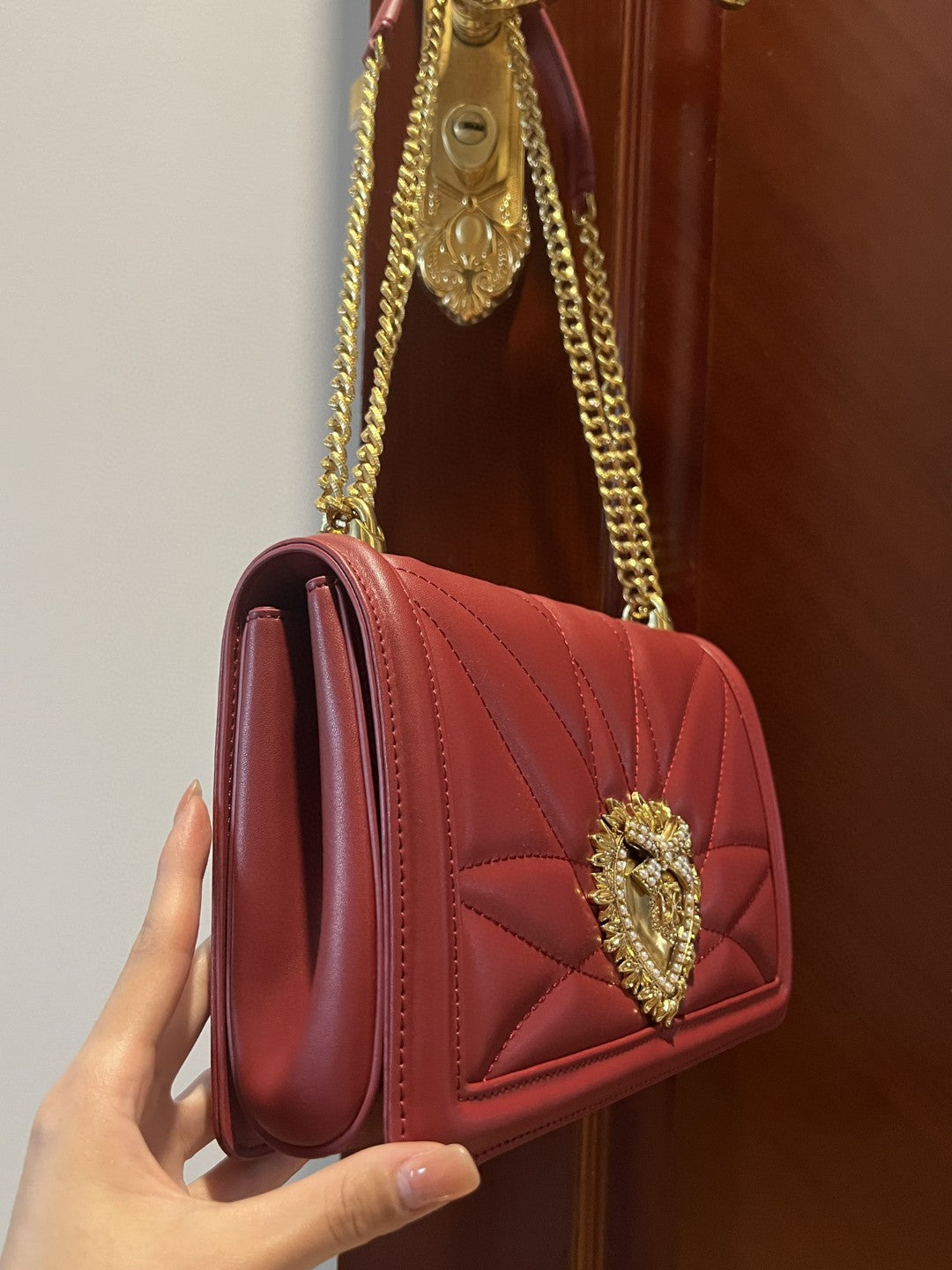 GLAMI Large Devotion Bag In Quilted Nappa Burgundy For Women 10in/26cm GLAMIÂÂ