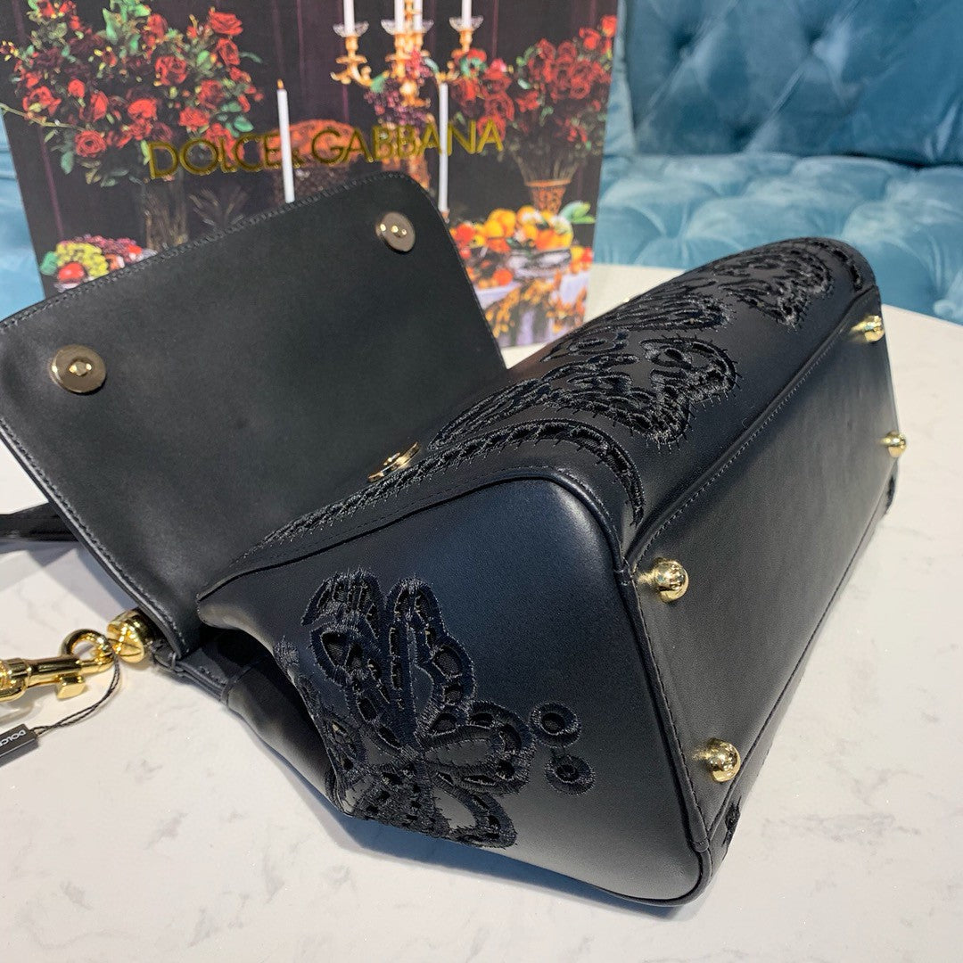 GLAMI MeGLAMIum Sicily Soft Bag In Embroidered Black For Women 10.2in/26cm GLAMI