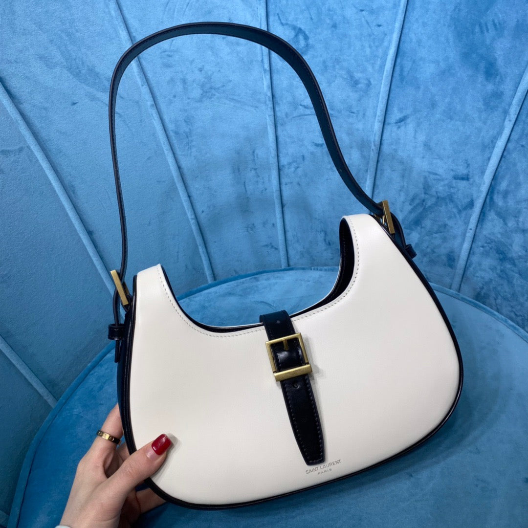 GLAMI Le Fermoir Hobo Bag White/Black For Women 9.5in/24cm YSLÂÂ