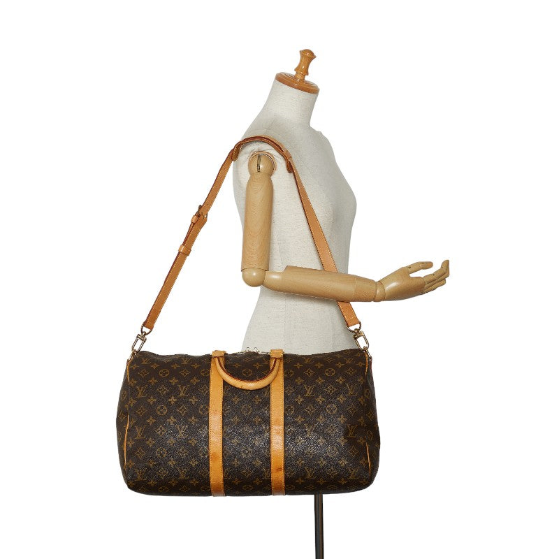 Louis Vuitton Monogram Keepall Bandrier 45 Boston Bag Handbag Shoulder Bag 2WAY M41418 Brown PVC Leather Louis Vuitton
