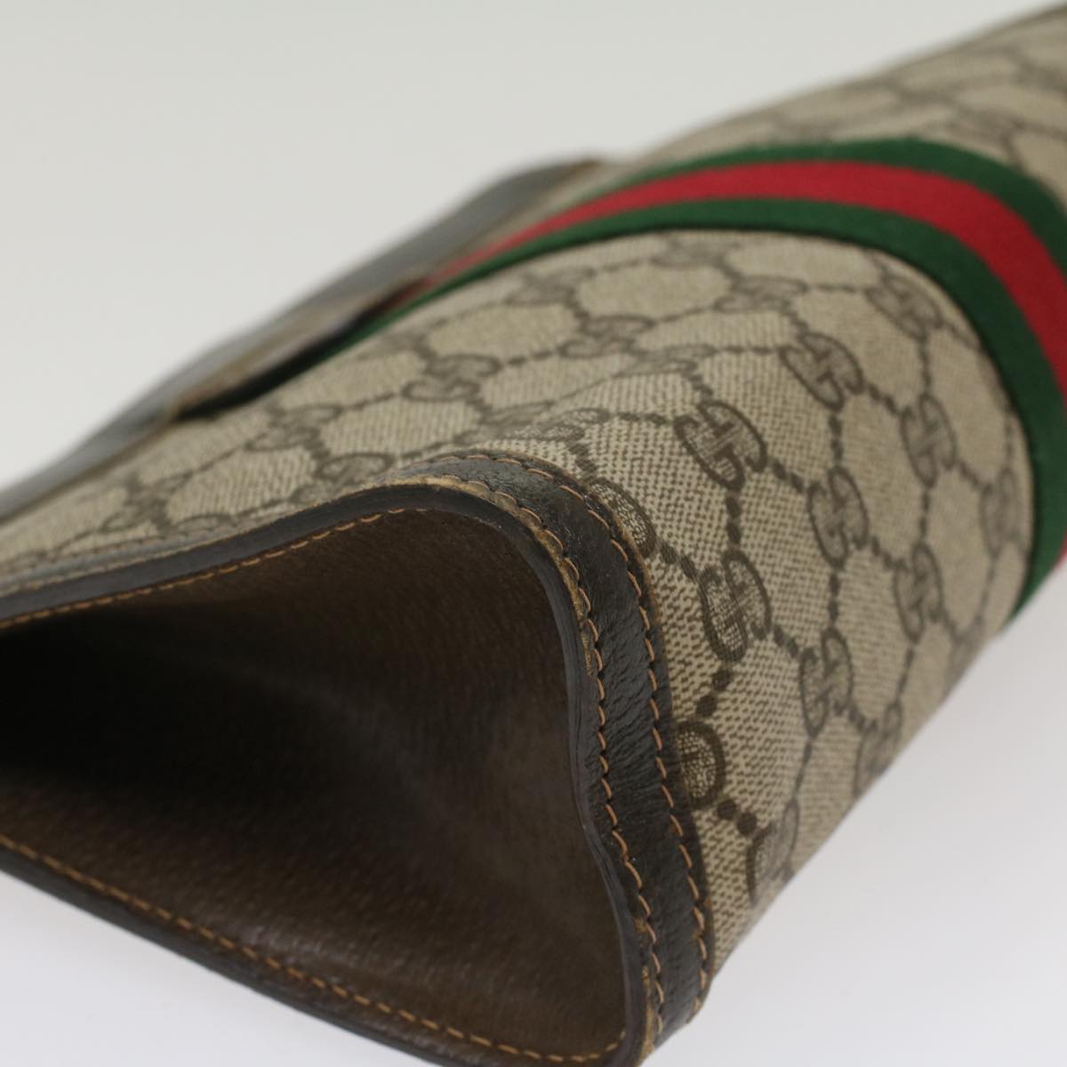 GUCCI GG Canvas Web Sherry Line Clutch Bag Beige 41•014•2125•28 ep1043