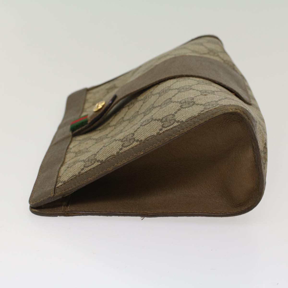 GUCCI GG Canvas Web Sherry Line Clutch Bag Beige Red 5601012 ep1196