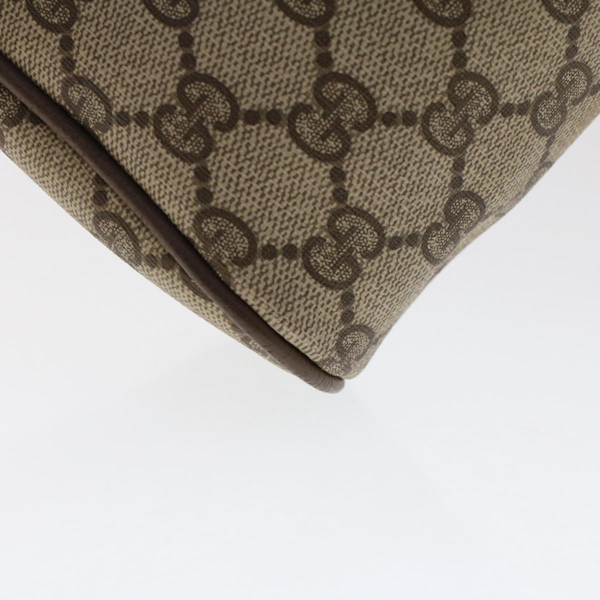 GUCCI GG Canvas Web Sherry Line Clutch Bag PVC Leather Beige Red ep1362