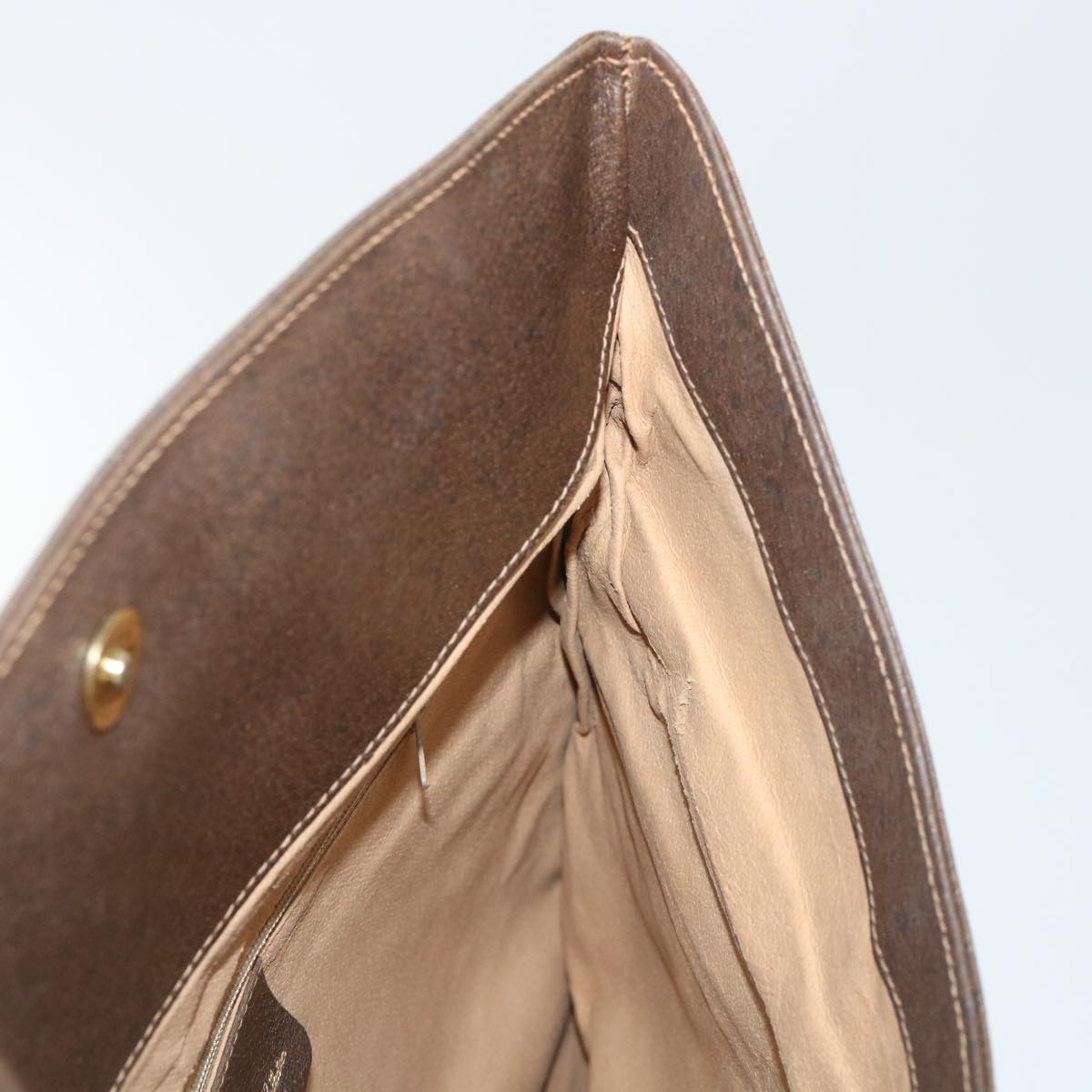 GUCCI GG Canvas Clutch Bag PVC Leather Beige ep1382