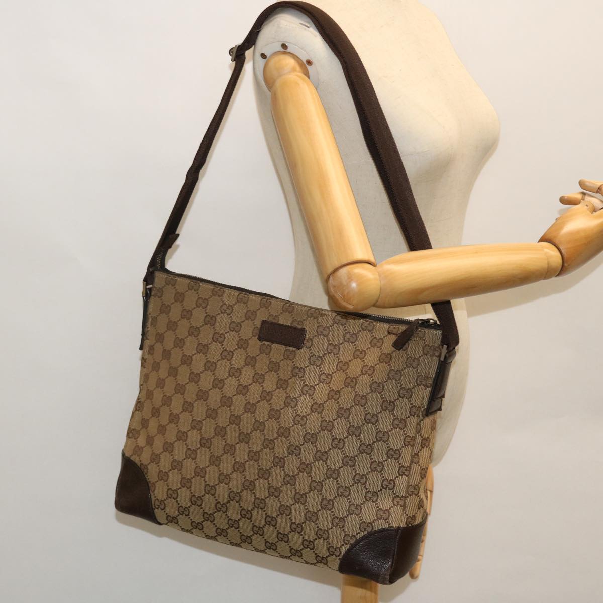 GUCCI GG Canvas Shoulder Bag Beige Brown 110054 ep1545