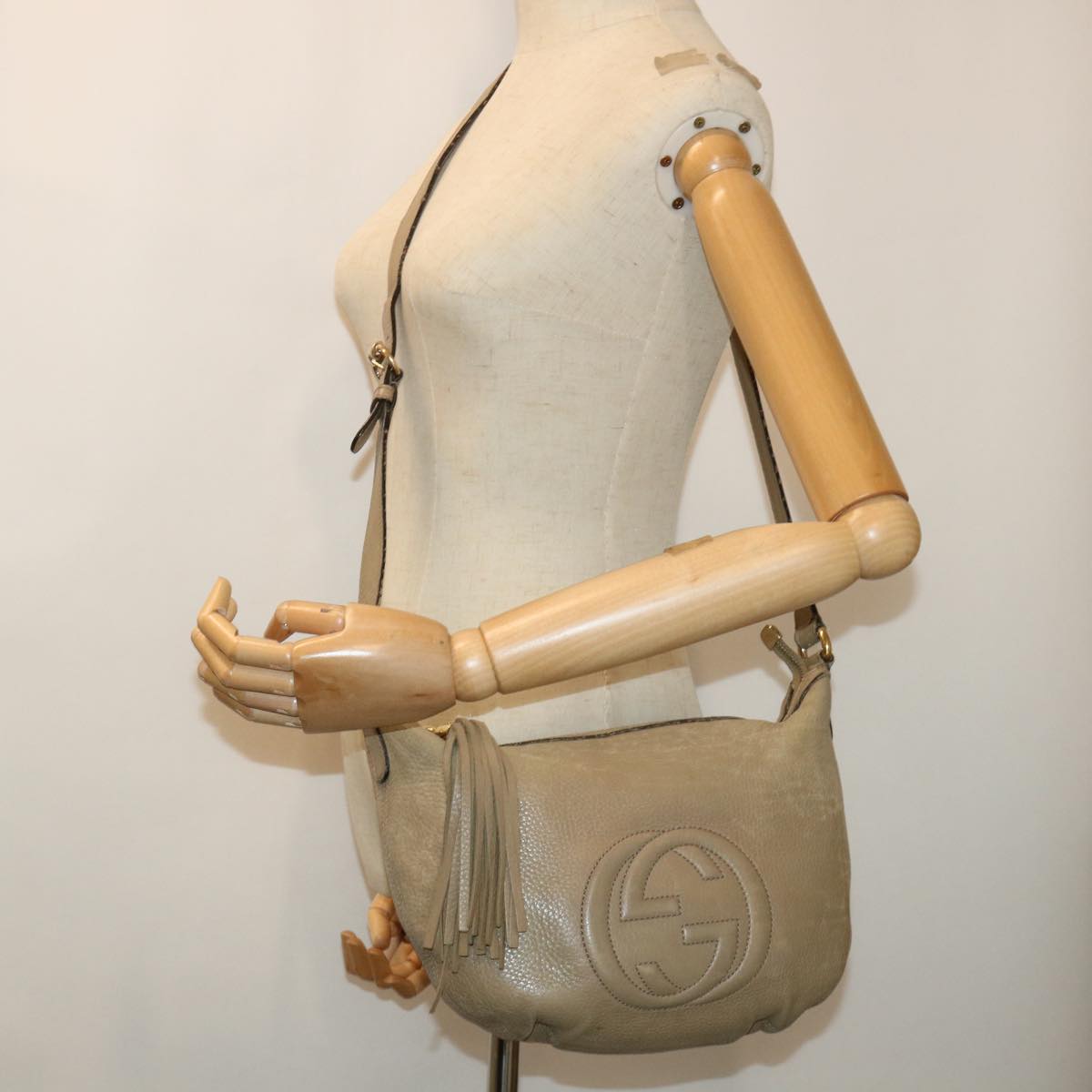 GUCCI Soho Shoulder Bag Leather Beige 308361 ep1663
