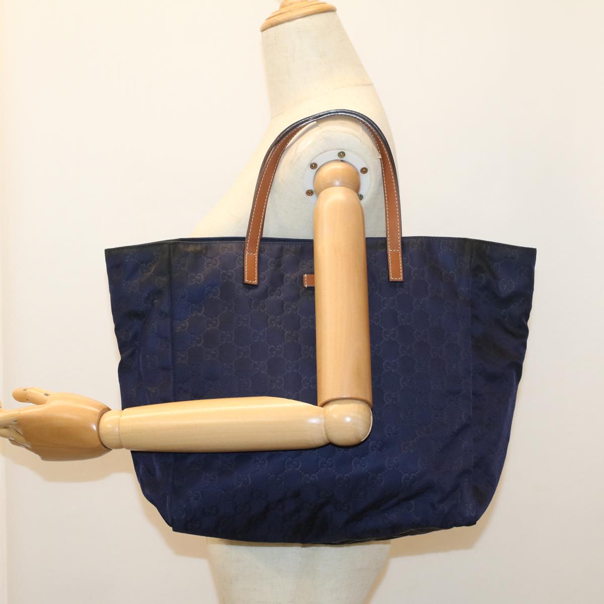 GUCCI GG Canvas Tote Bag Navy 282439 ep1826