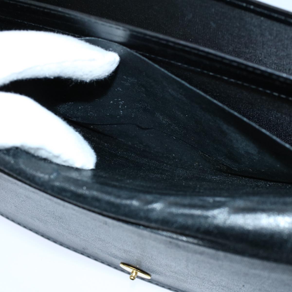 GUCCI Clutch Bag Leather Black ep1846