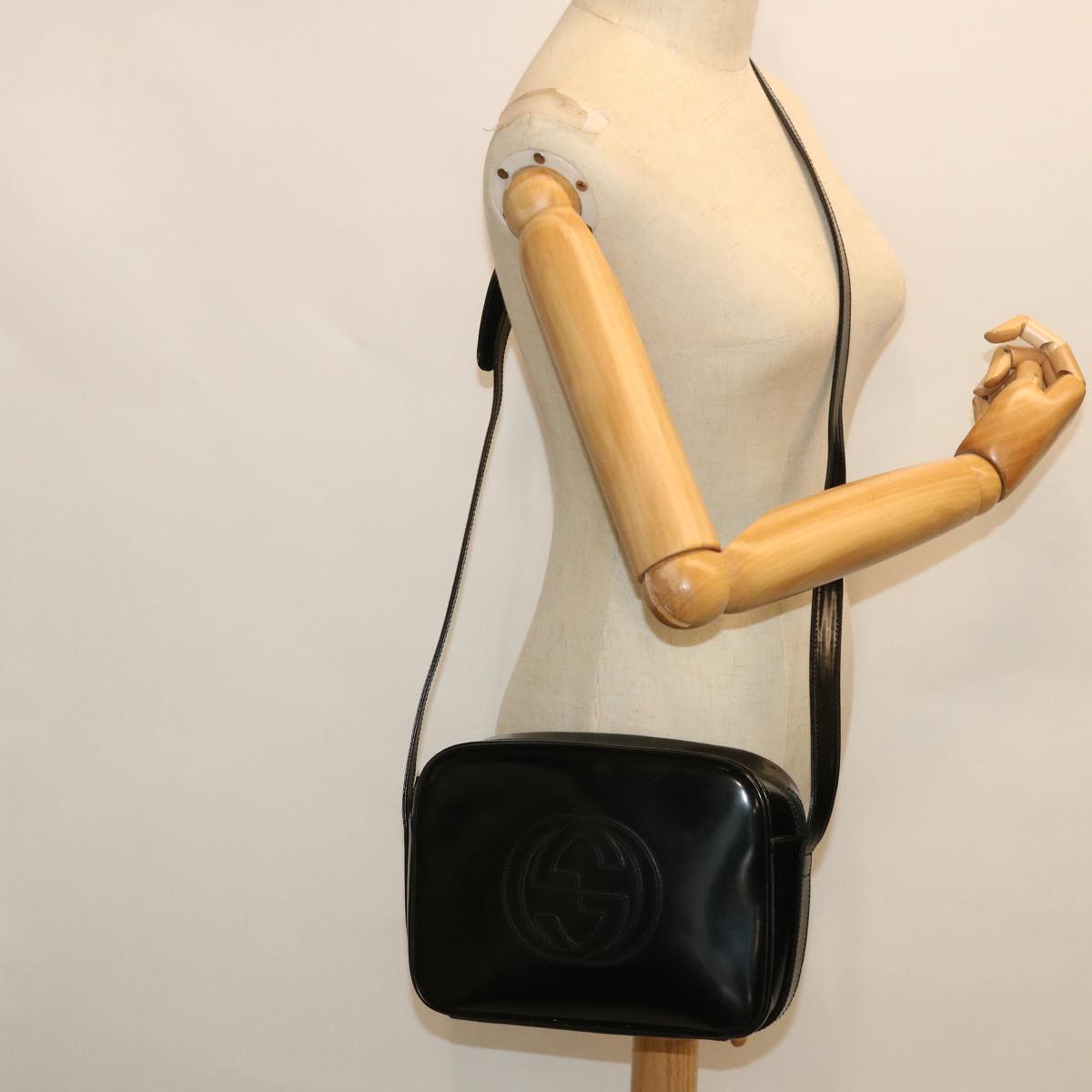GUCCI Shoulder Bag Leather Black 007 2040 0261 ep1847
