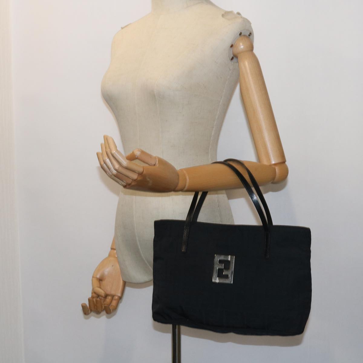 FENDI Zucca Canvas Hand Bag Black ep1858