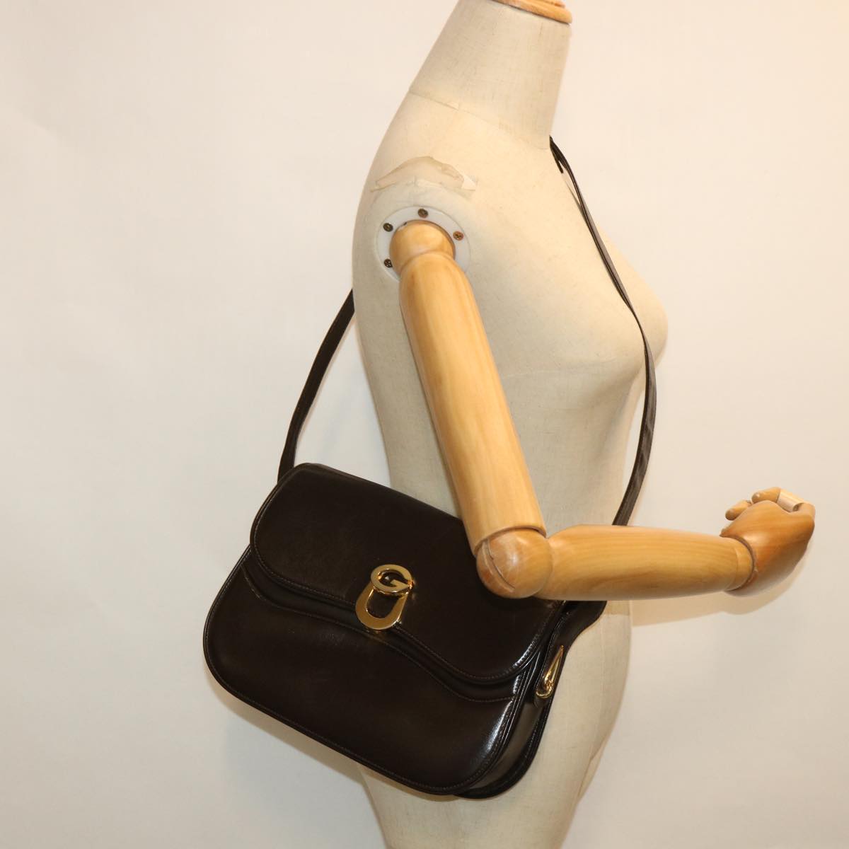 GUCCI Shoulder Bag Leather Brown ep1904