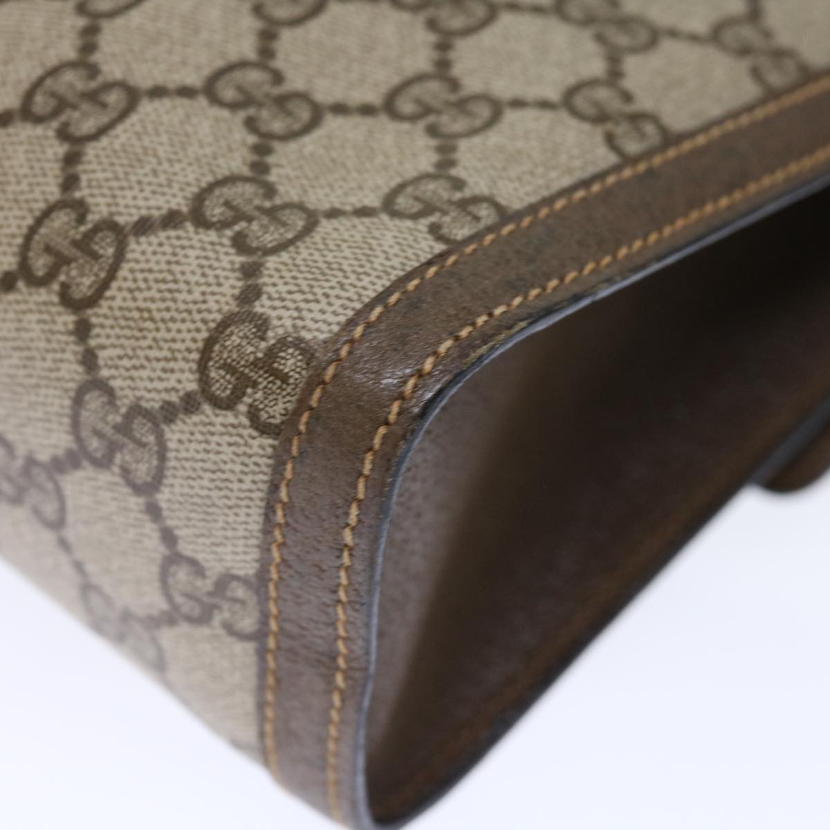 GUCCI GG Supreme Web Sherry Line Clutch Bag PVC Beige Red 89 01 007 ep4065