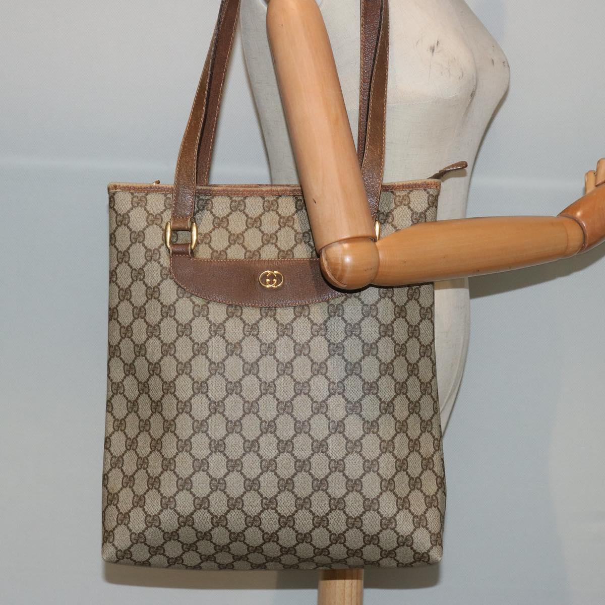 GUCCI GG Supreme Tote Bag PVC Beige 002 39 6130 9411 ep4096