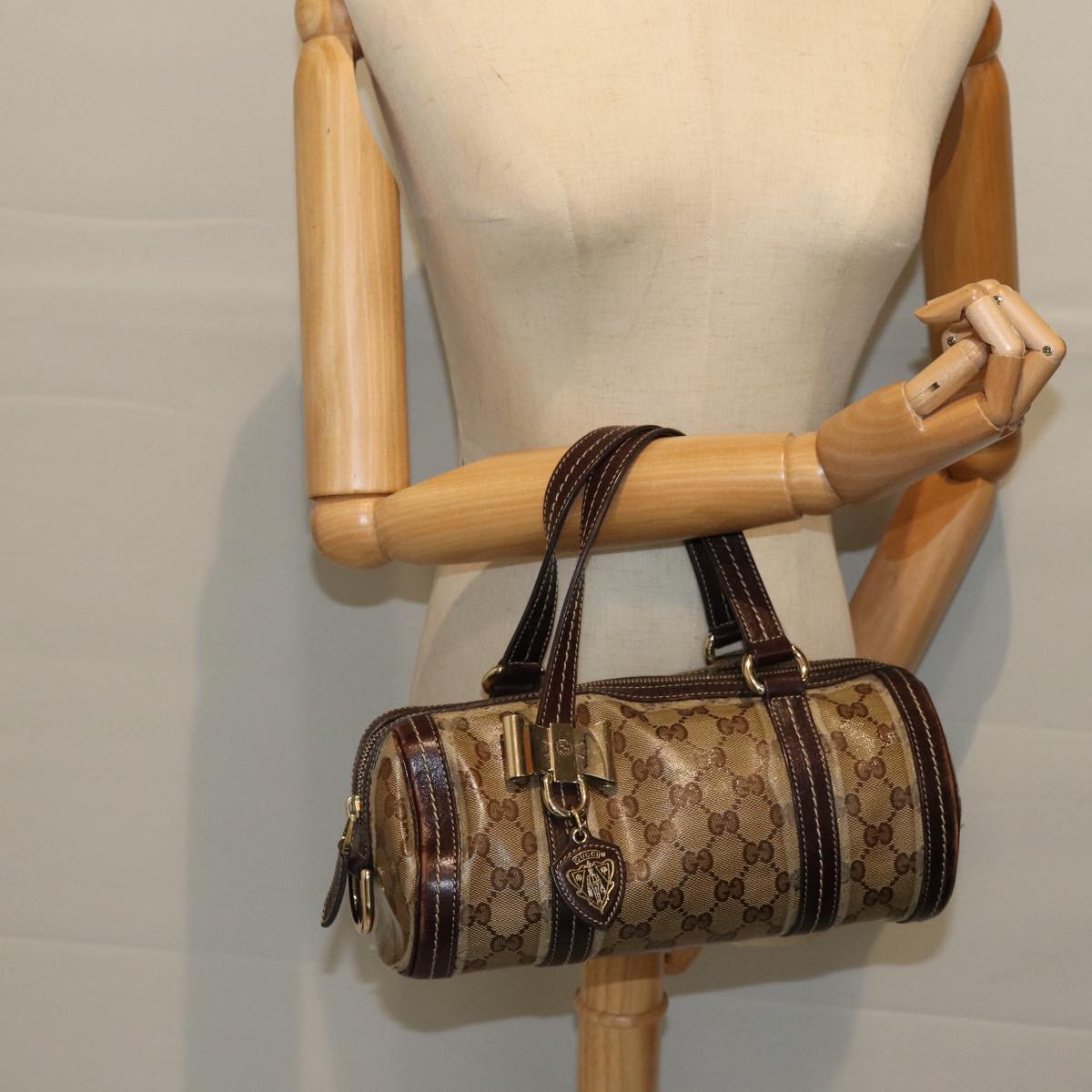 GUCCI GG Crystal Hand Bag Coated Canvas Beige 181485 ep4112