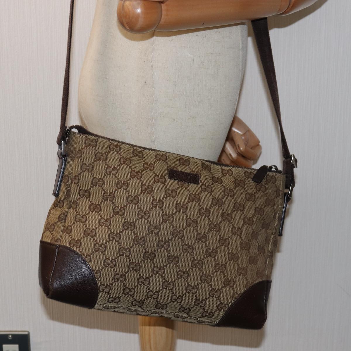 GUCCI GG Canvas Shoulder Bag Beige 114273 ep4391