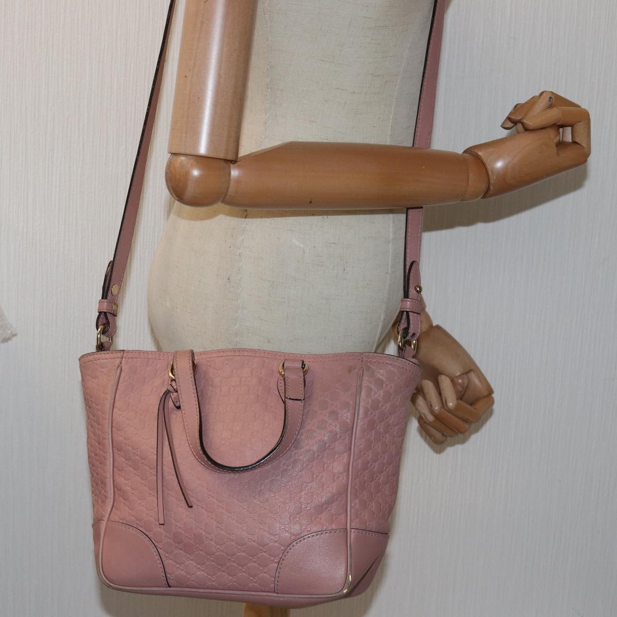 GUCCI Micro GG Canvas Guccissima Hand Bag Outlet 2way Pink 449241 ep4516