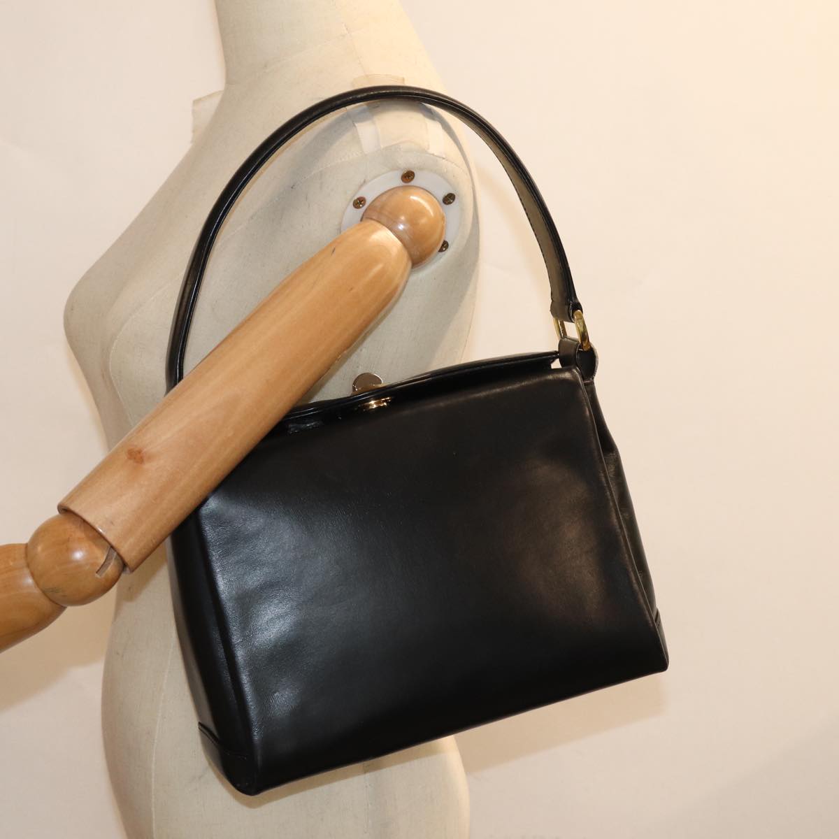 GUCCI Hand Bag Leather Black ep4686