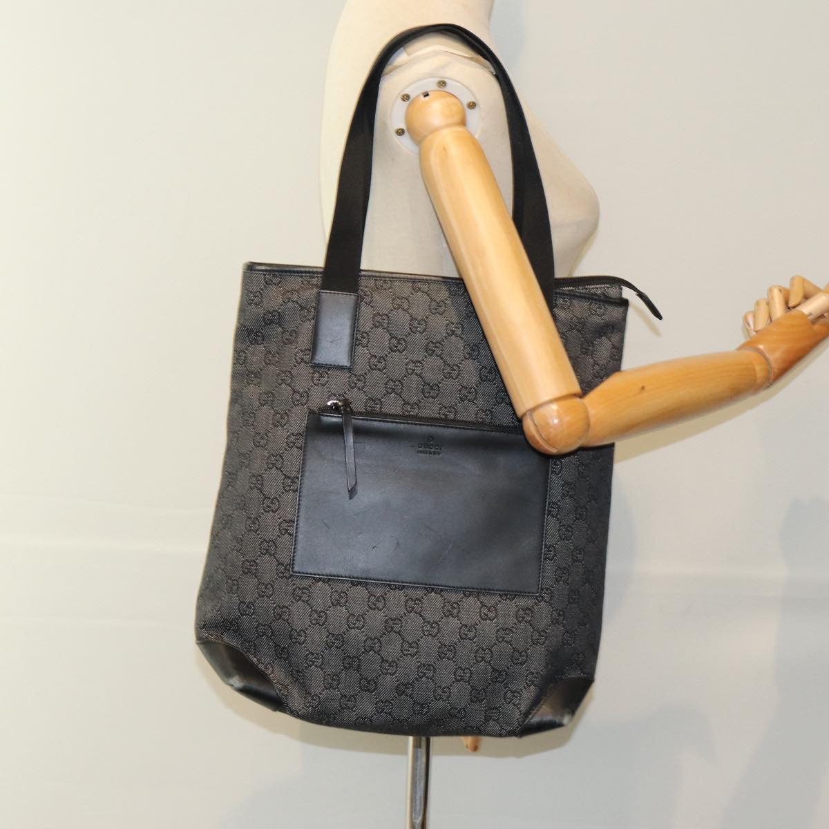 GUCCI GG Canvas Tote Bag Black 28892 ep4884