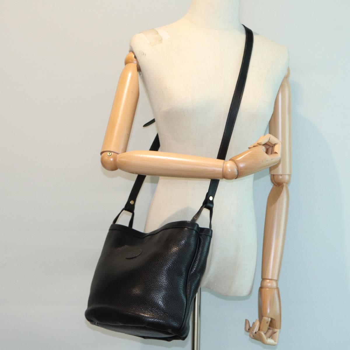 GUCCI Shoulder Bag Leather Black ep4979