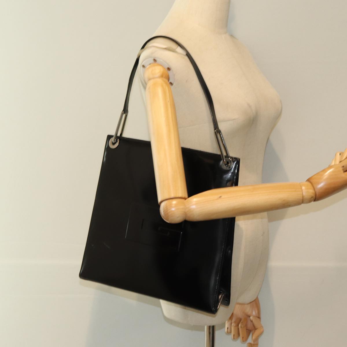 GUCCI Shoulder Bag Enamel Black 001 1013 3037 ep4984