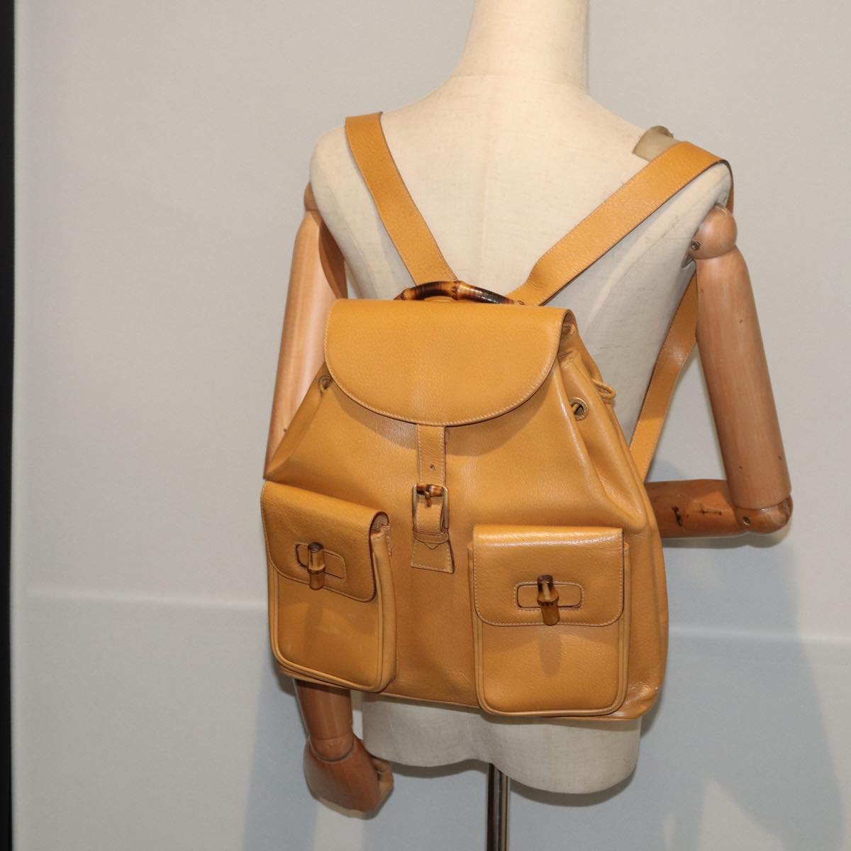 GUCCI Bamboo Backpack Leather Brown 003 2058 0016 ep5026